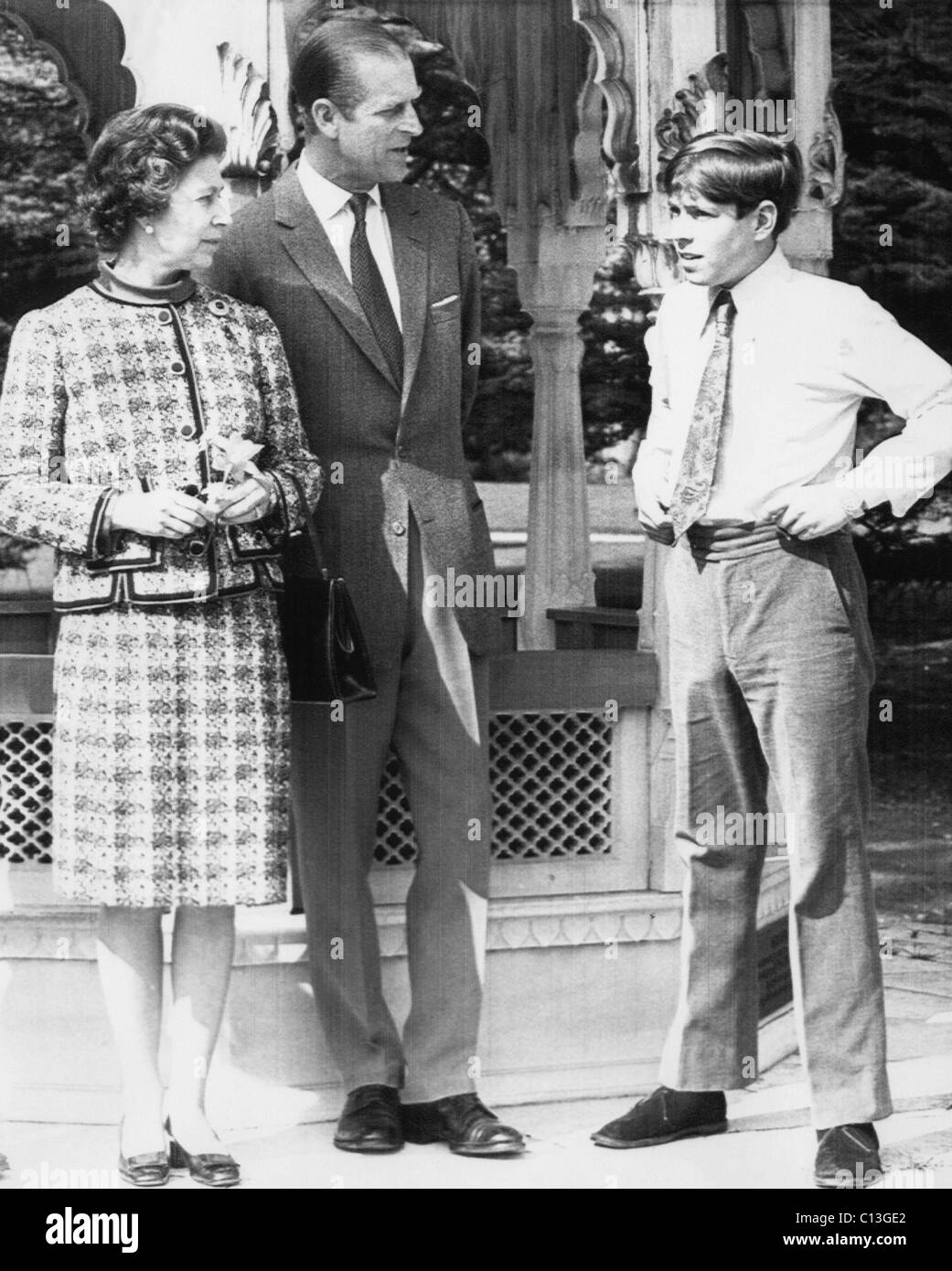 British Royal Family. From left: Queen Elizabeth II of England, Prince ...