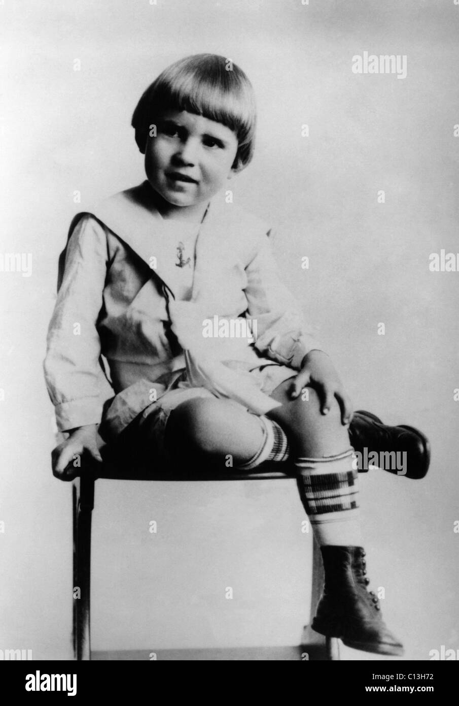Richard Nixon.  Future US President Richard Nixon, childhood portrait, circa 1917. Stock Photo