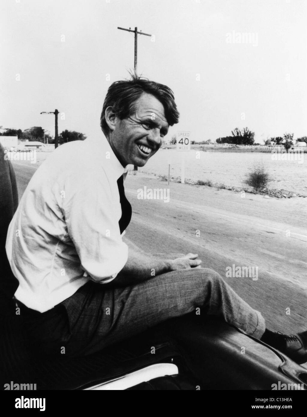 Senator Robert F. Kennedy, during his 1968 run for the Presidency Stock Photo
