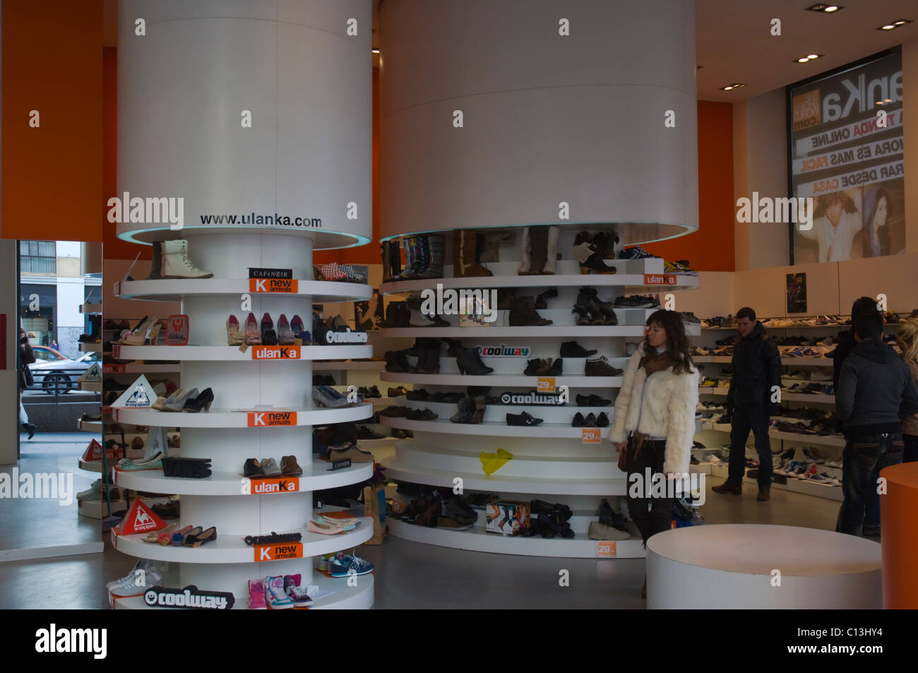 Ulanka shoe shop Plaza de Callao square Madrid Spain Europe Stock Photo ...