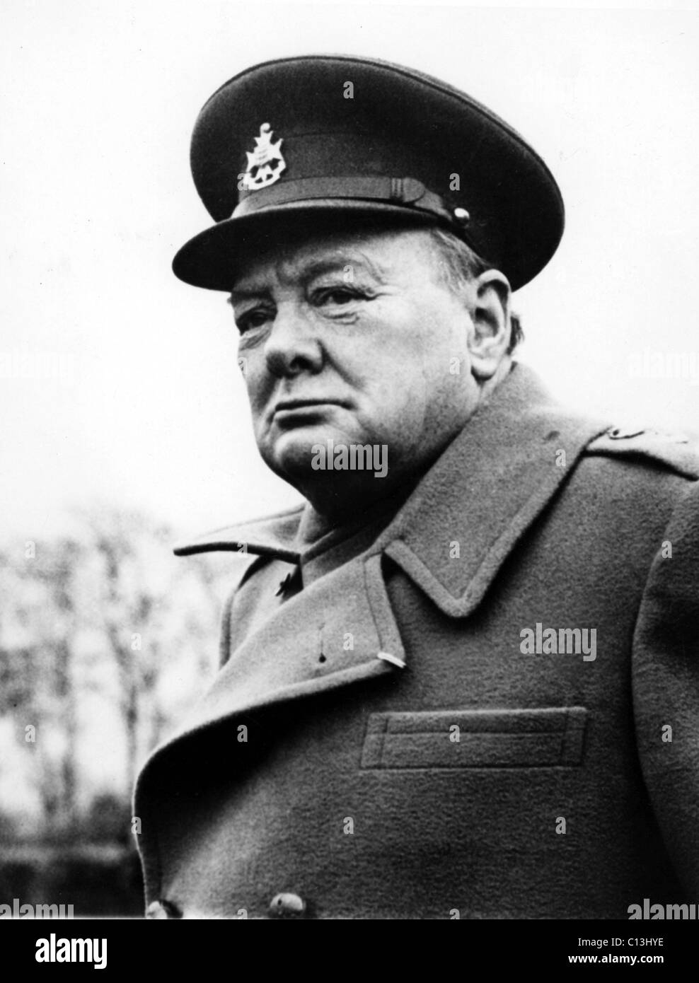 Winston Churchill, (1874-1965) British Prime Minister and 1953 Nobel Prize for Literature. During WWII Stock Photo