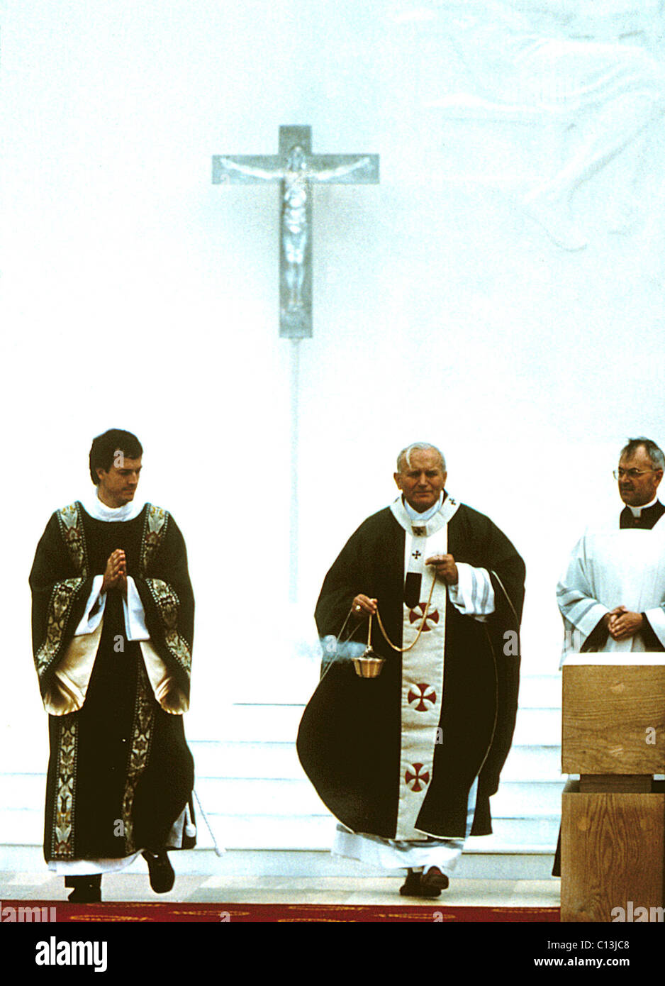 POPE JOHN PAUL II, conducting mass, c. late 1970s Stock Photo