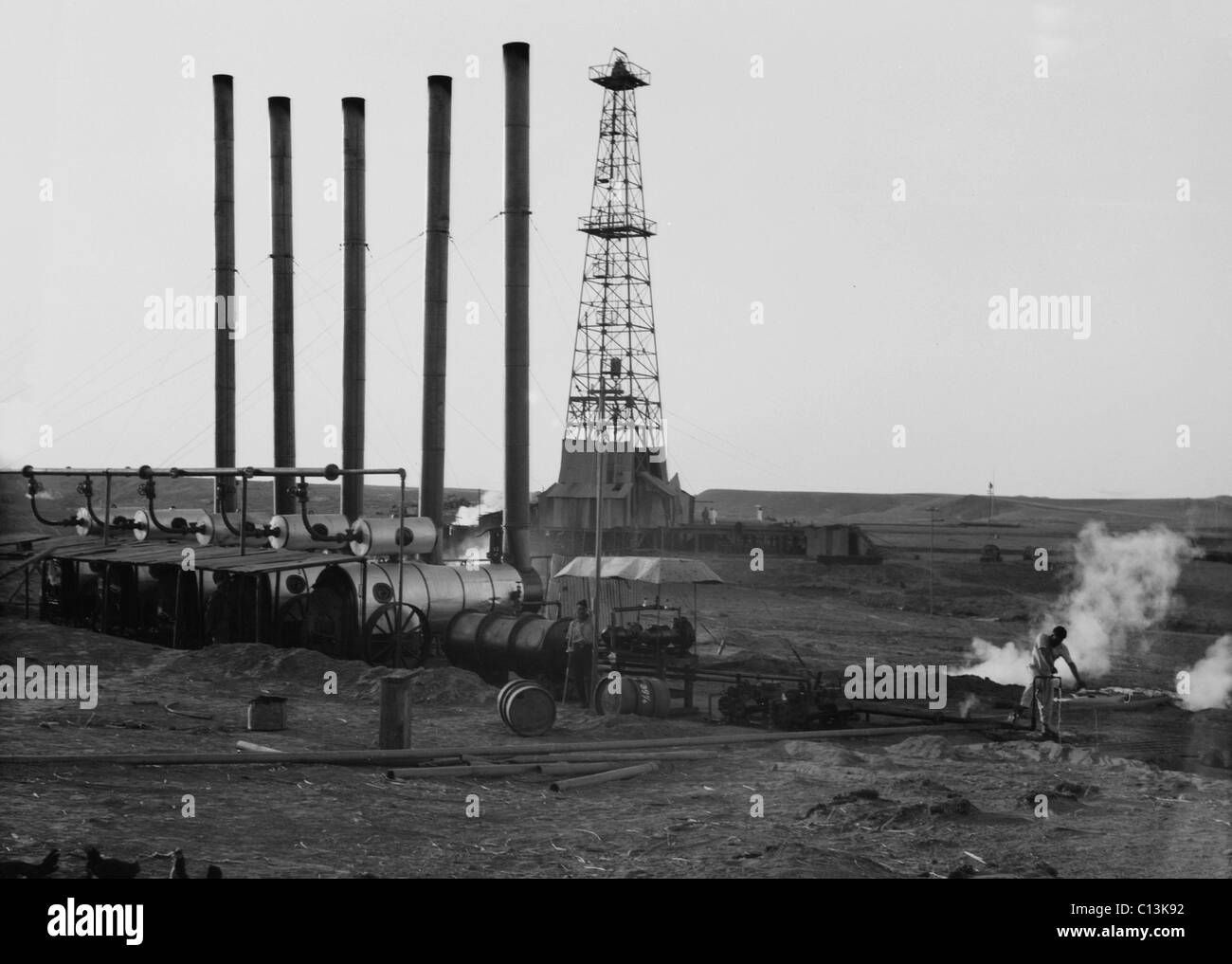 Oil Wells Of The Iraq Petroleum Company In The Kirkuk District In ...