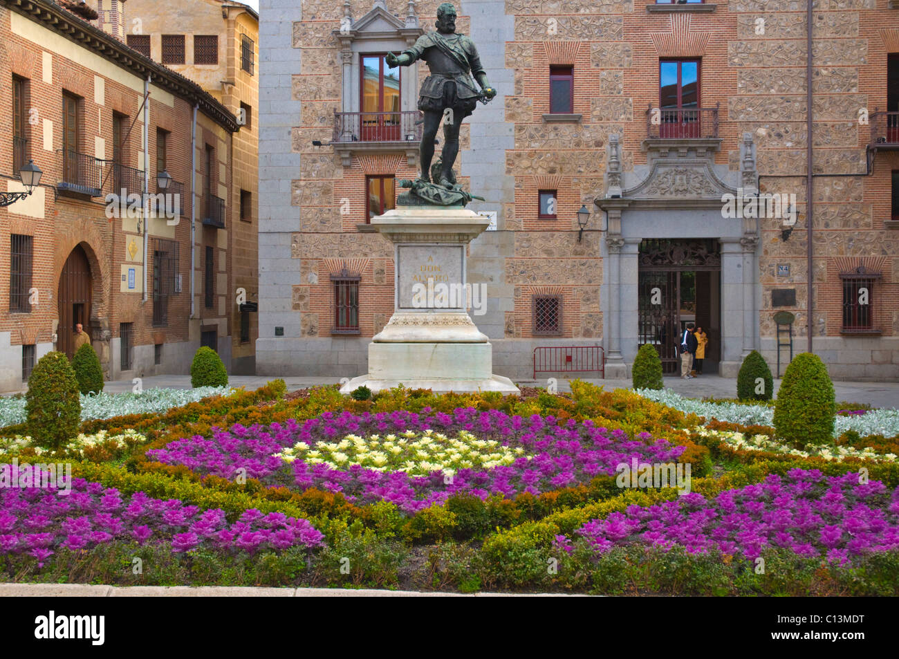 Statue of Don Alvaro de Bazan at Plaza de la Villa square central Madrid Spain Europe Stock Photo