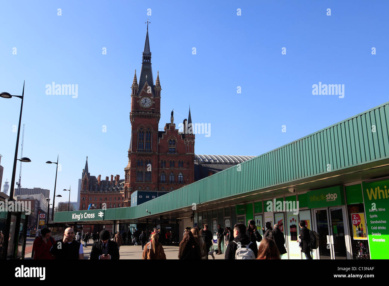 united kingdom london king's cross railway station with st pancras behind Stock Photo