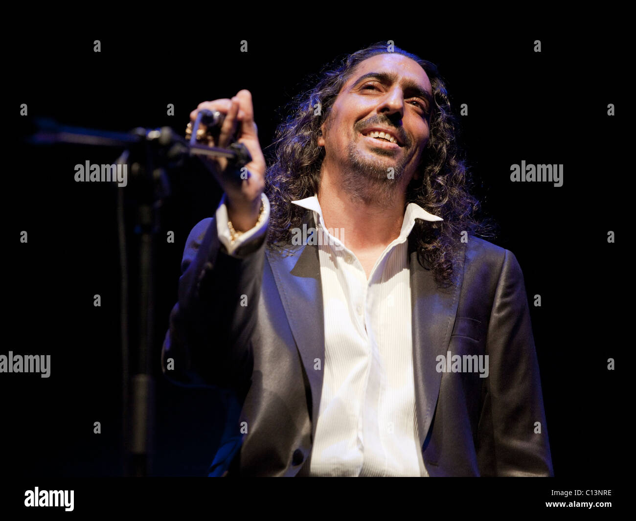 El Cigala Spanish flamenco singer performing live in Madrid (July 2010) Stock Photo
