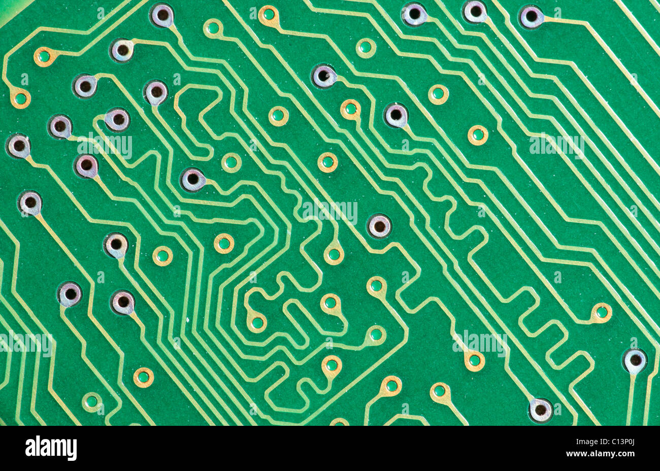 Circuit board of a computer hard disk drive. Stock Photo