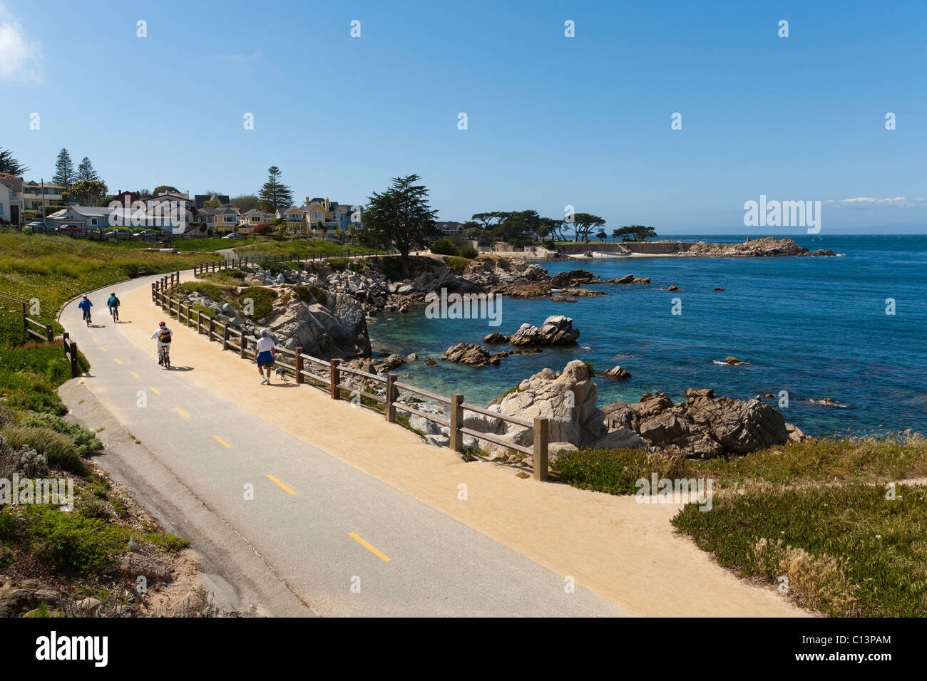 Monterey Bay Coastal Trail along Monterey Bay in Pacific Grove on Monetery Penninsula, California Stock Photo