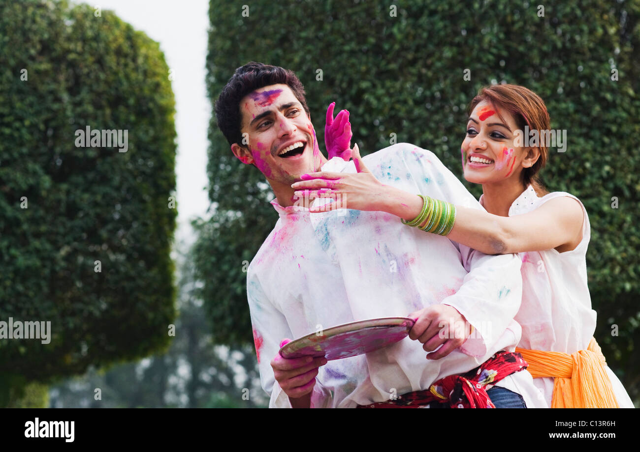 happy holi couple images