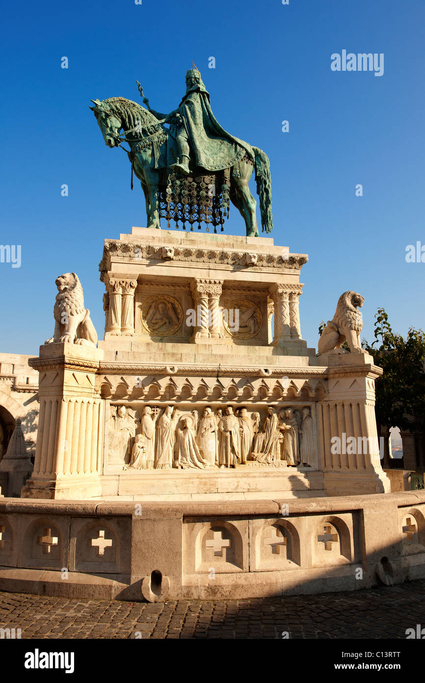 Statue of King Istvan ( Stephan ) Fisherman's Bastion Castle
