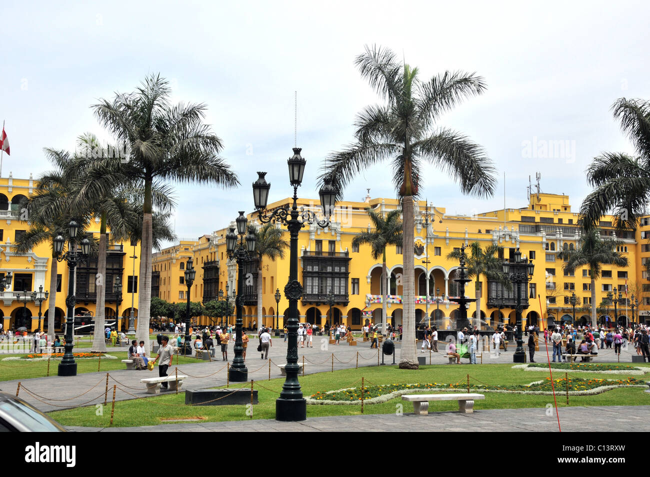 Plaza Mayor  plaza de Armas Lima Peru South America Stock Photo