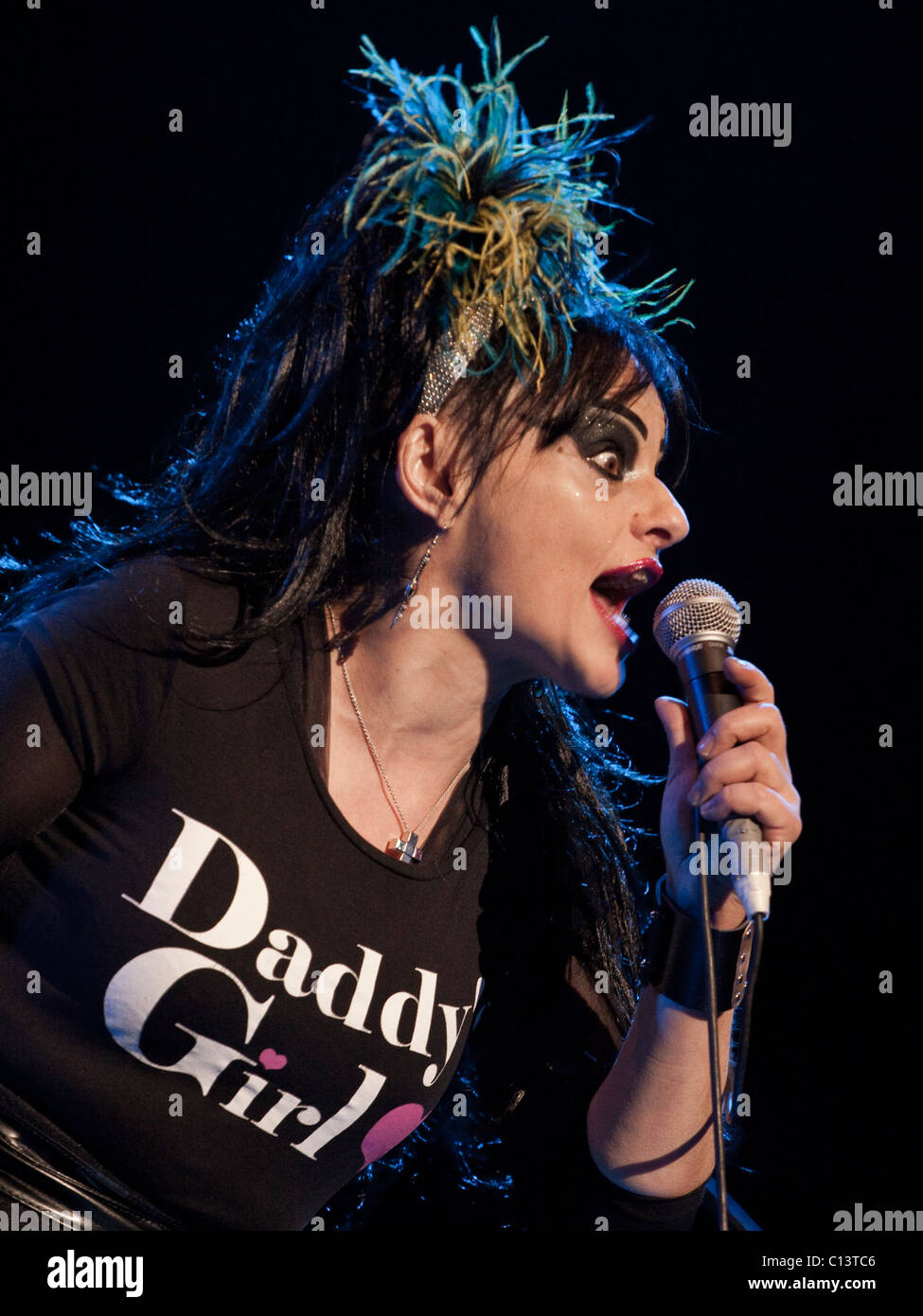Nina Hagen,  performing live at the Madrid summer concerts. Madrid, Spain, July 2010. Stock Photo