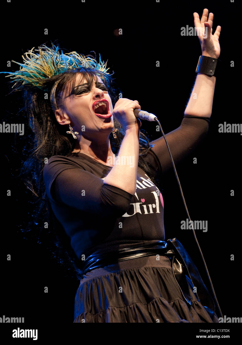 Nina Hagen performing live at the Madrid summer concerts. Madrid, Spain, July 2010. Stock Photo