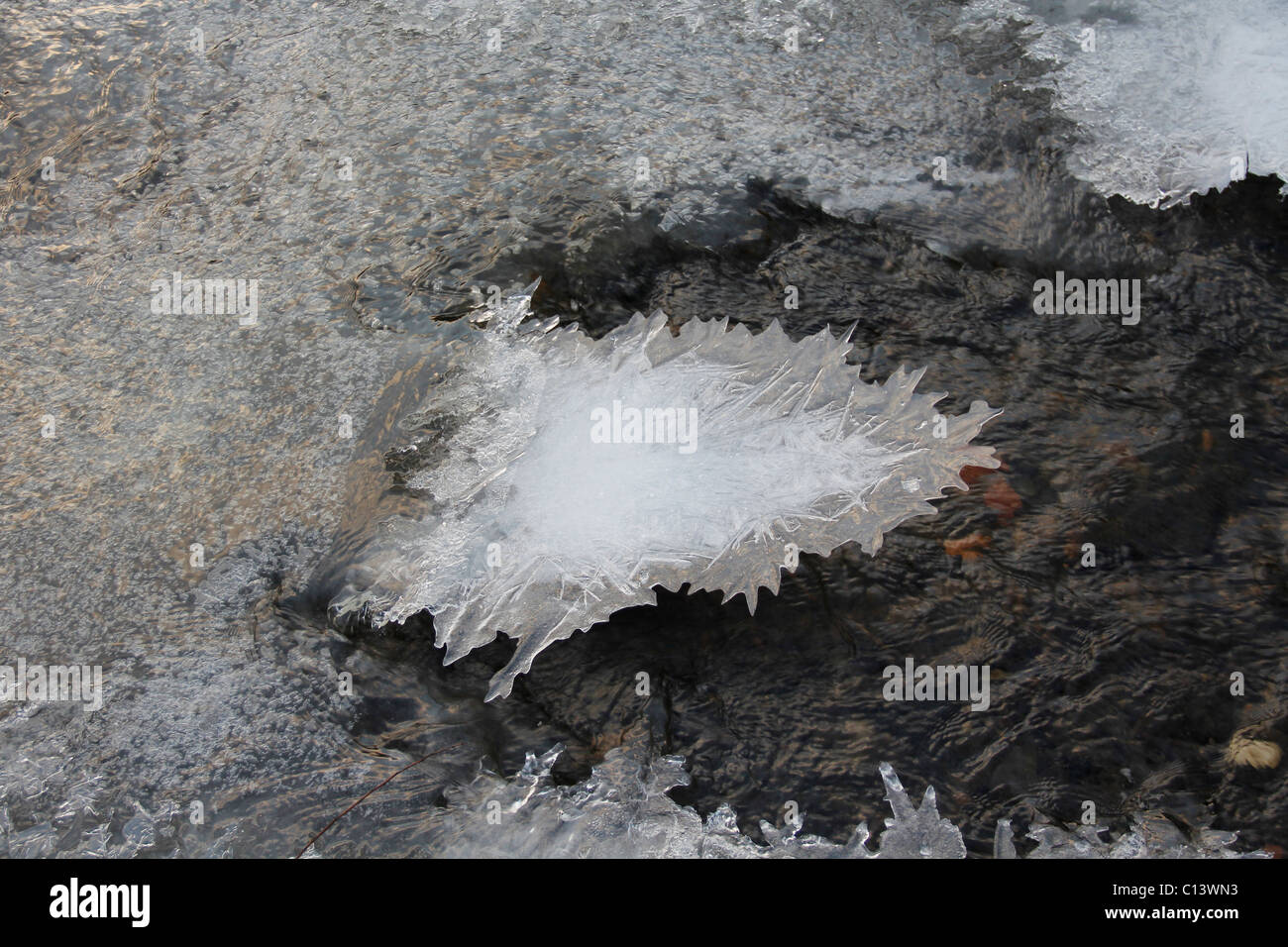 Beautiful ice shapes in the waterflow Stock Photo - Alamy