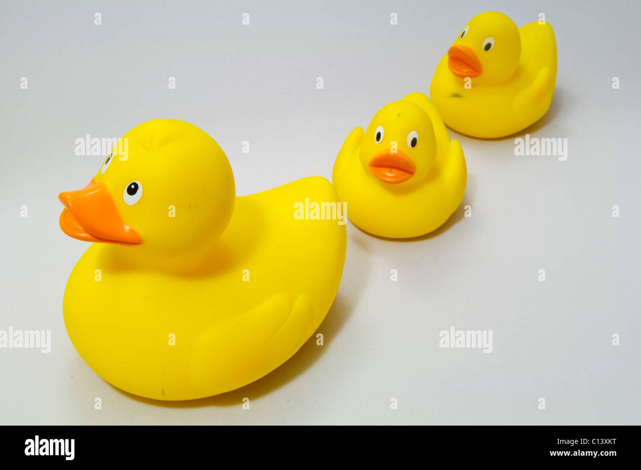 Three rubber ducks Stock Photo