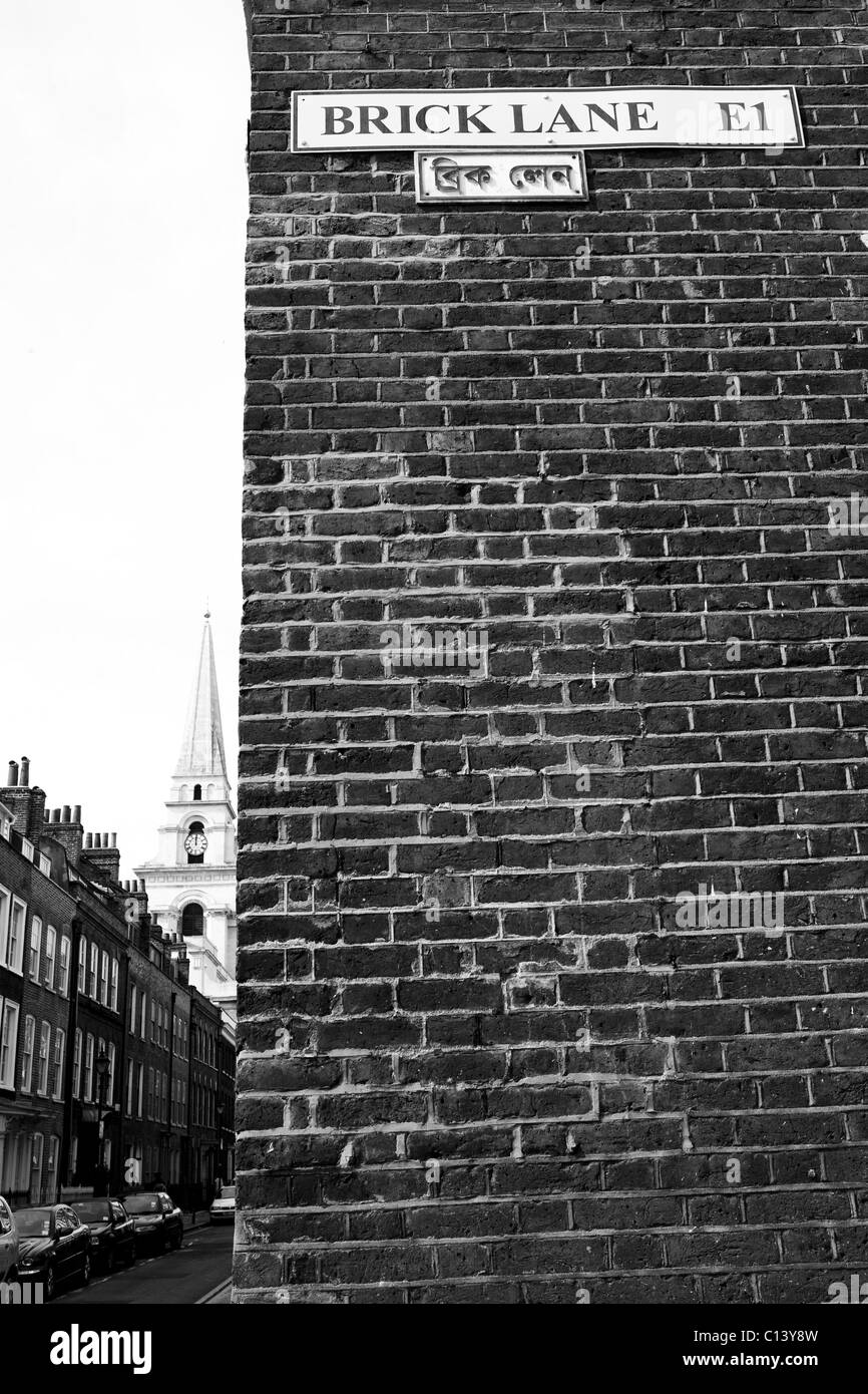 Brick Lane, old Victorian street, London Stock Photo