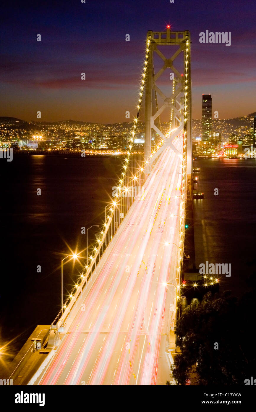 San francisco bay bridge bay lights hires stock photography and images