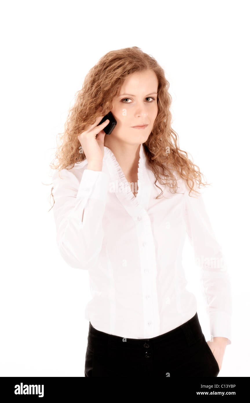 Beautiful woman isolated on white background Stock Photo - Alamy
