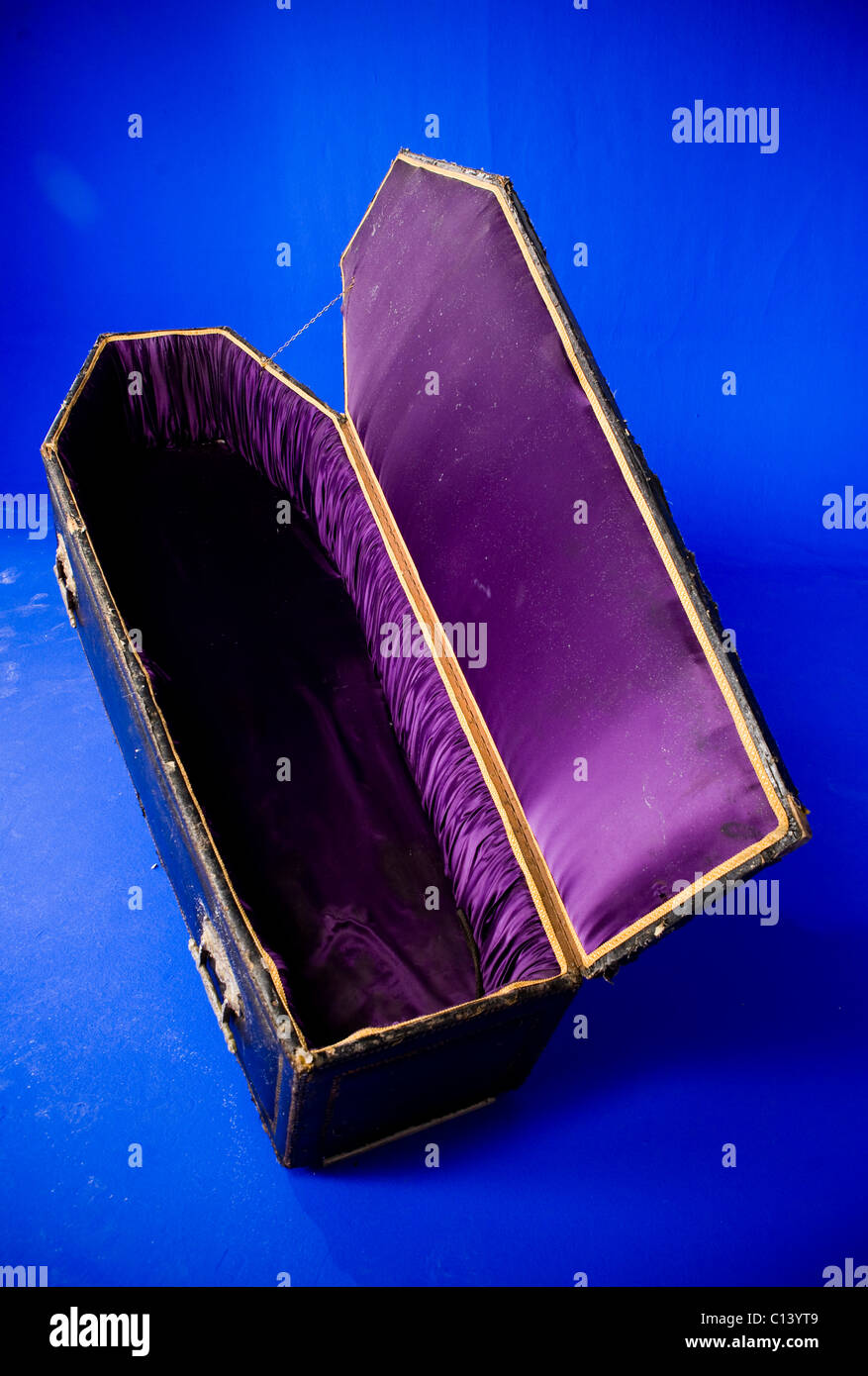 Velvet coffin Stock Photo
