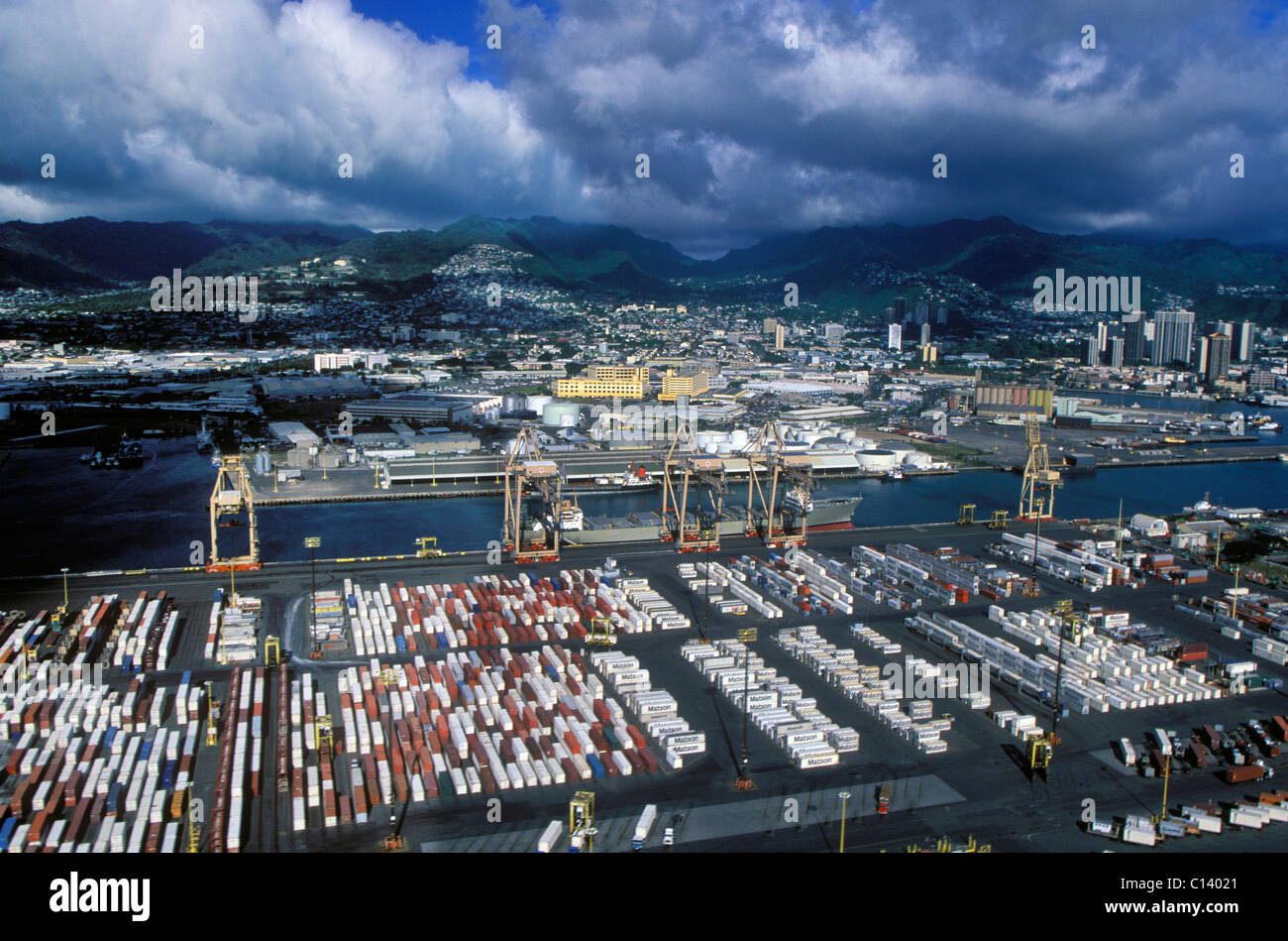 Port Of Honolulu >> An Aerial Photograph Of The Port Of Honolulu In Hawaii Stock Photo Port Of Honolulu >> An Aerial Photograph Of The Port Of Honolulu In Hawaii Stock Photo