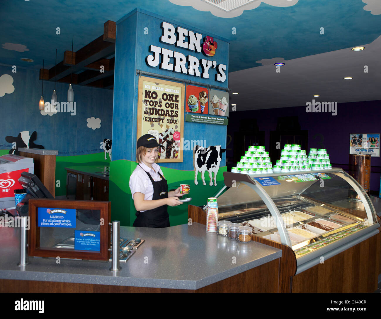Ben & Jerry's ice cream parlour concession stand at Movies @ Gorey cinema in Wexford, Ireland Stock Photo