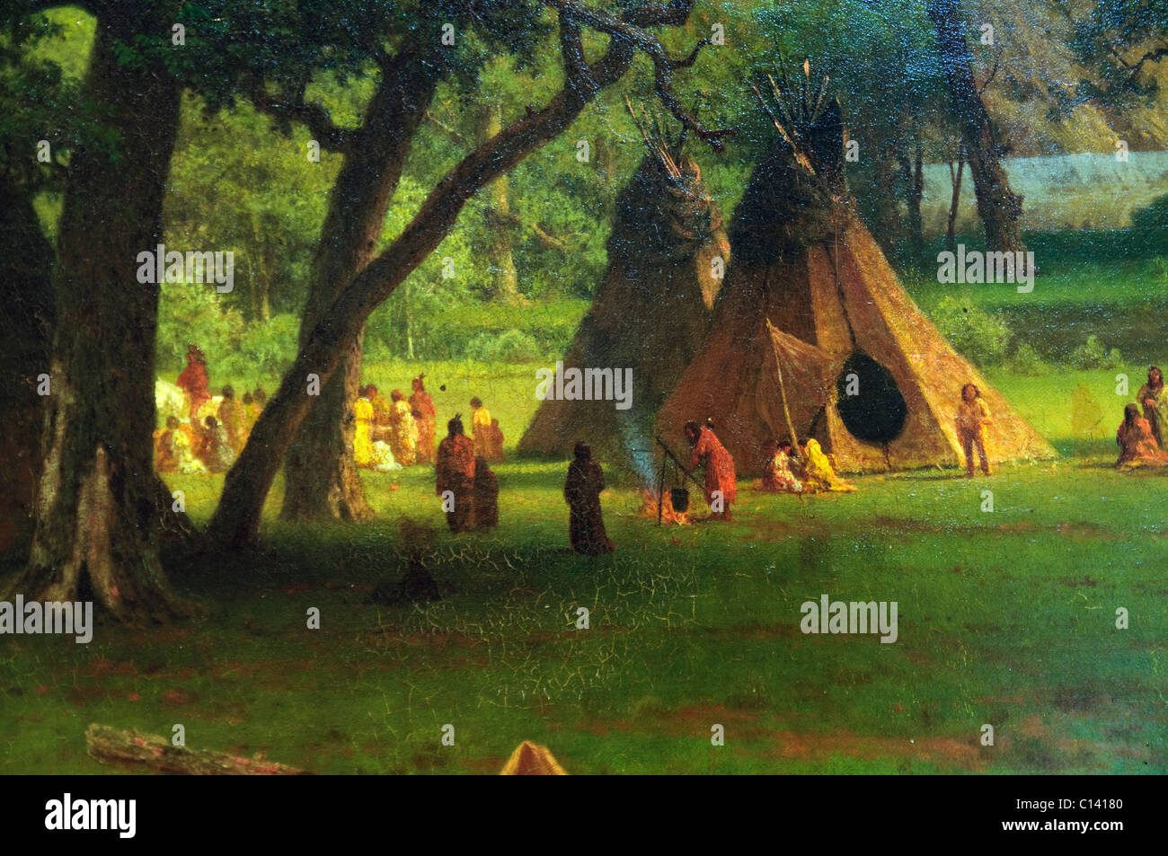 Detail: The Rocky Mountains, Lander´s Peak, 1863, by Albert Bierstadt, Stock Photo