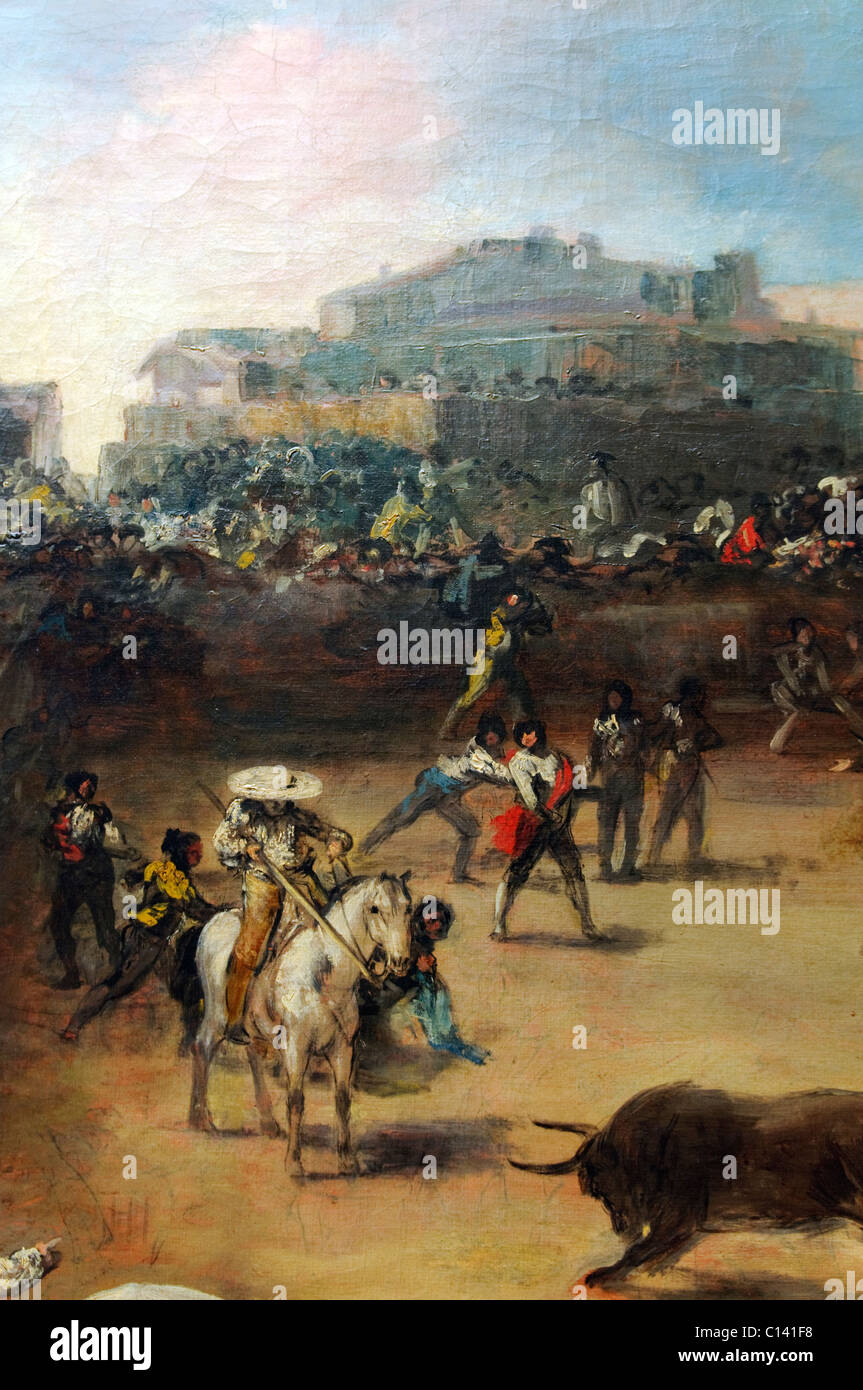 Detail: Bullfight in a Divided Ring, Attributed to Francisco de Goya y Lucientes, Stock Photo