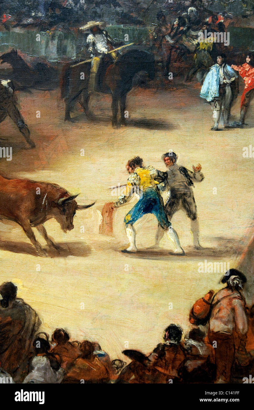 Detail: Bullfight in a Divided Ring, Attributed to Francisco de Goya y Lucientes, Stock Photo