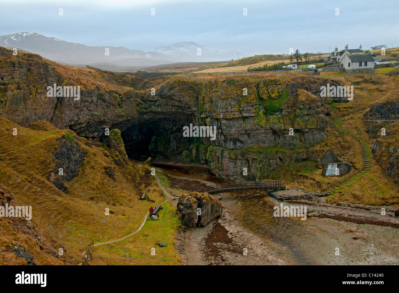 Smoo Cave at Durness, Sutherland, Scotland, UK Stock Photo