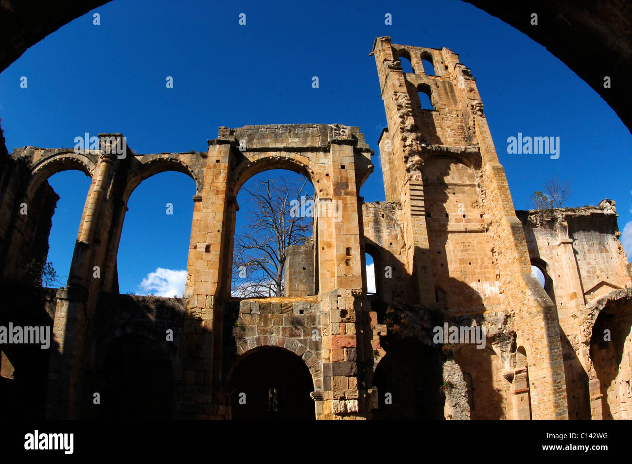 Notre Dame benedictine abbey. Alet-les-Bains, Aude. Languedoc-Roussillon, France Stock Photo