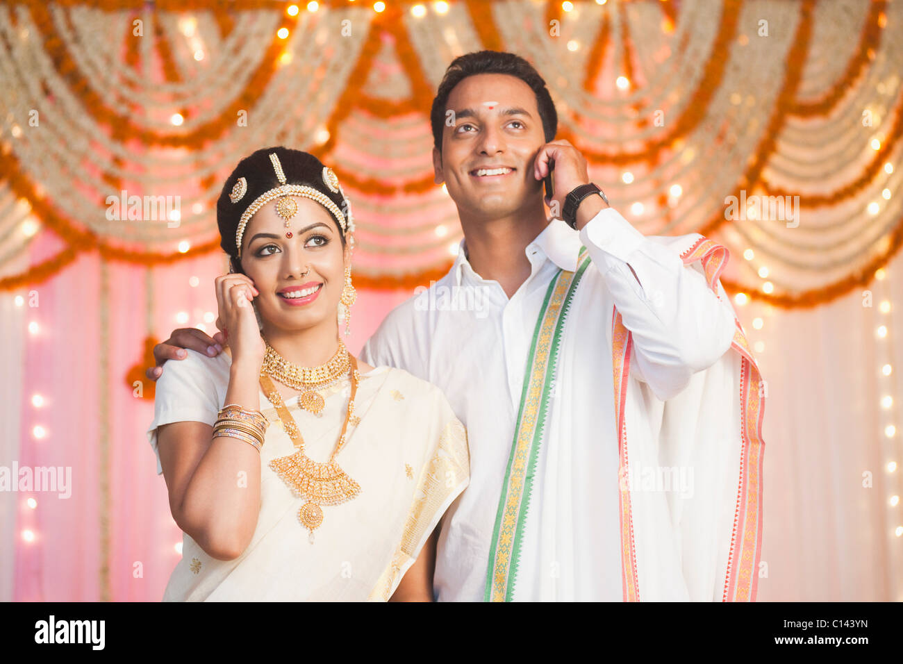 South indian wedding dress for bride and groom best sale