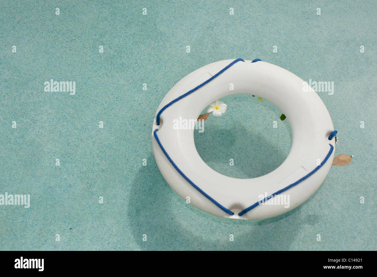 Life ring in Swimming pool, Tobago Stock Photo