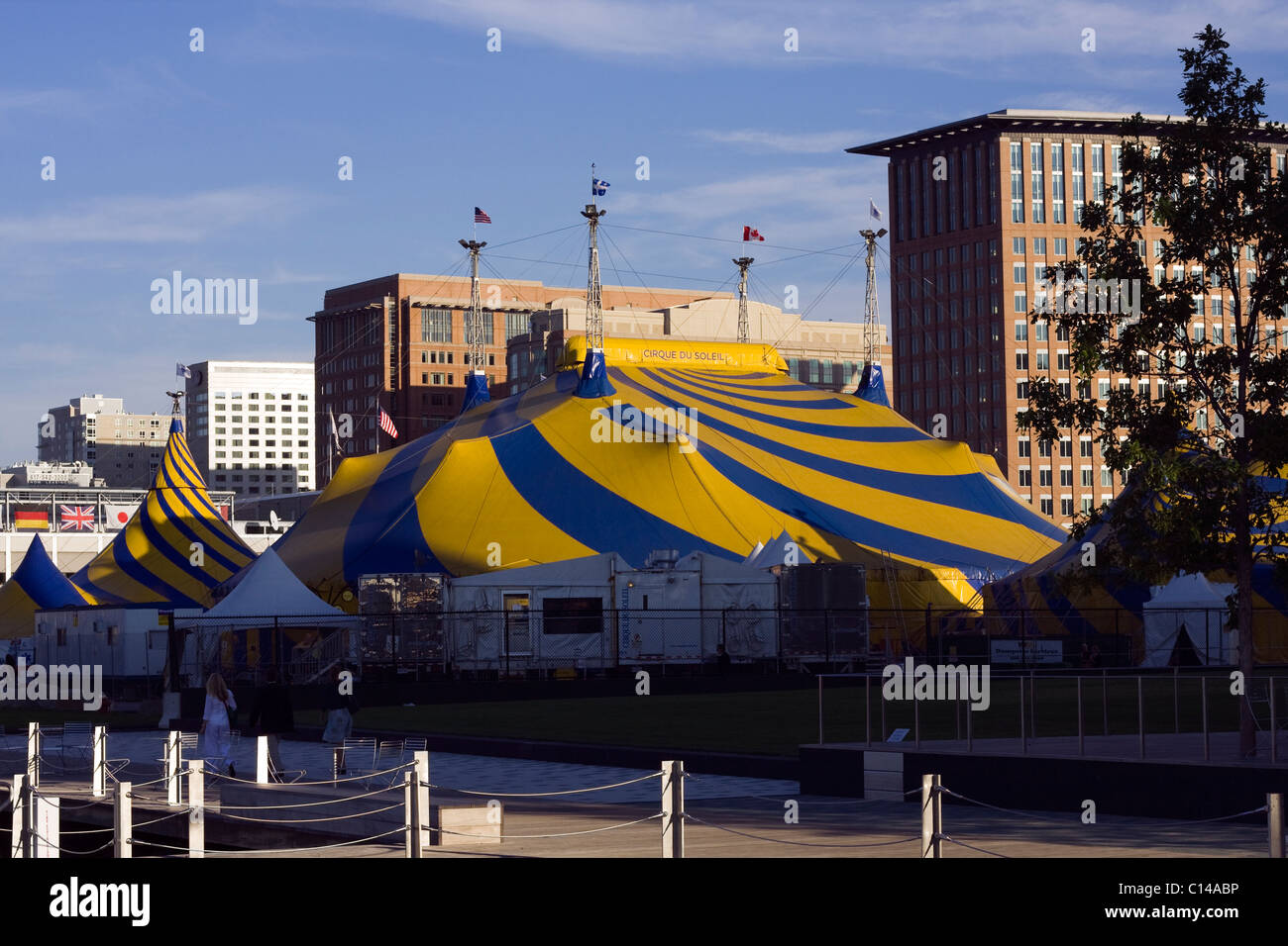 Cirque Du Soleil Tent at Fan Pier in Boston, Massachusetts. Stock Photo