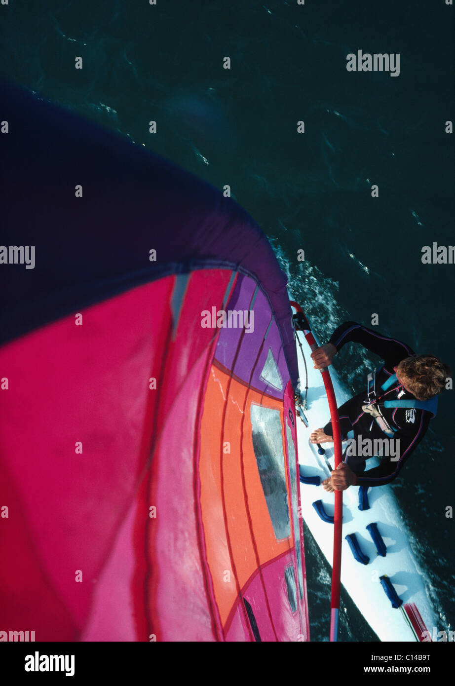 Learning to windsurf mast mount photograph Stock Photo Alamy