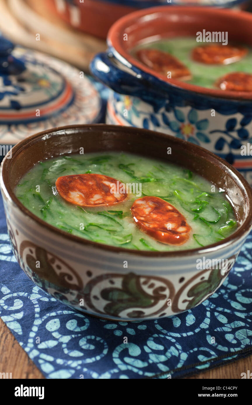 Caldo verde Portugal Soup Stock Photo