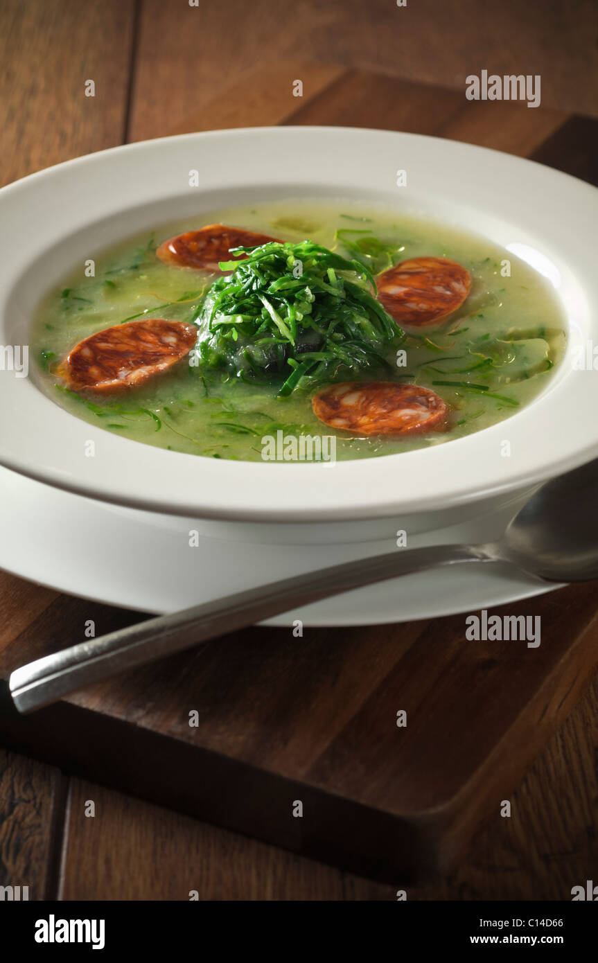 Caldo verde Portugal Soup Stock Photo