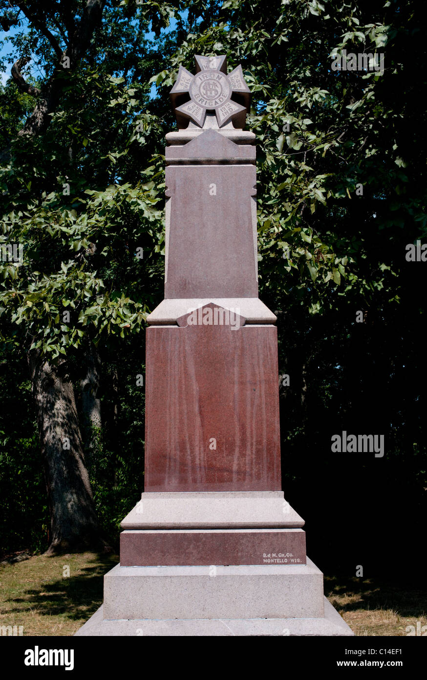 IRON BRIGADE MEMORIAL MCPHERSON RIDGE GETTYSBURG BATTLEFIELD   PENNSYLVANIA UNITED STATES OF AMERICA Stock Photo