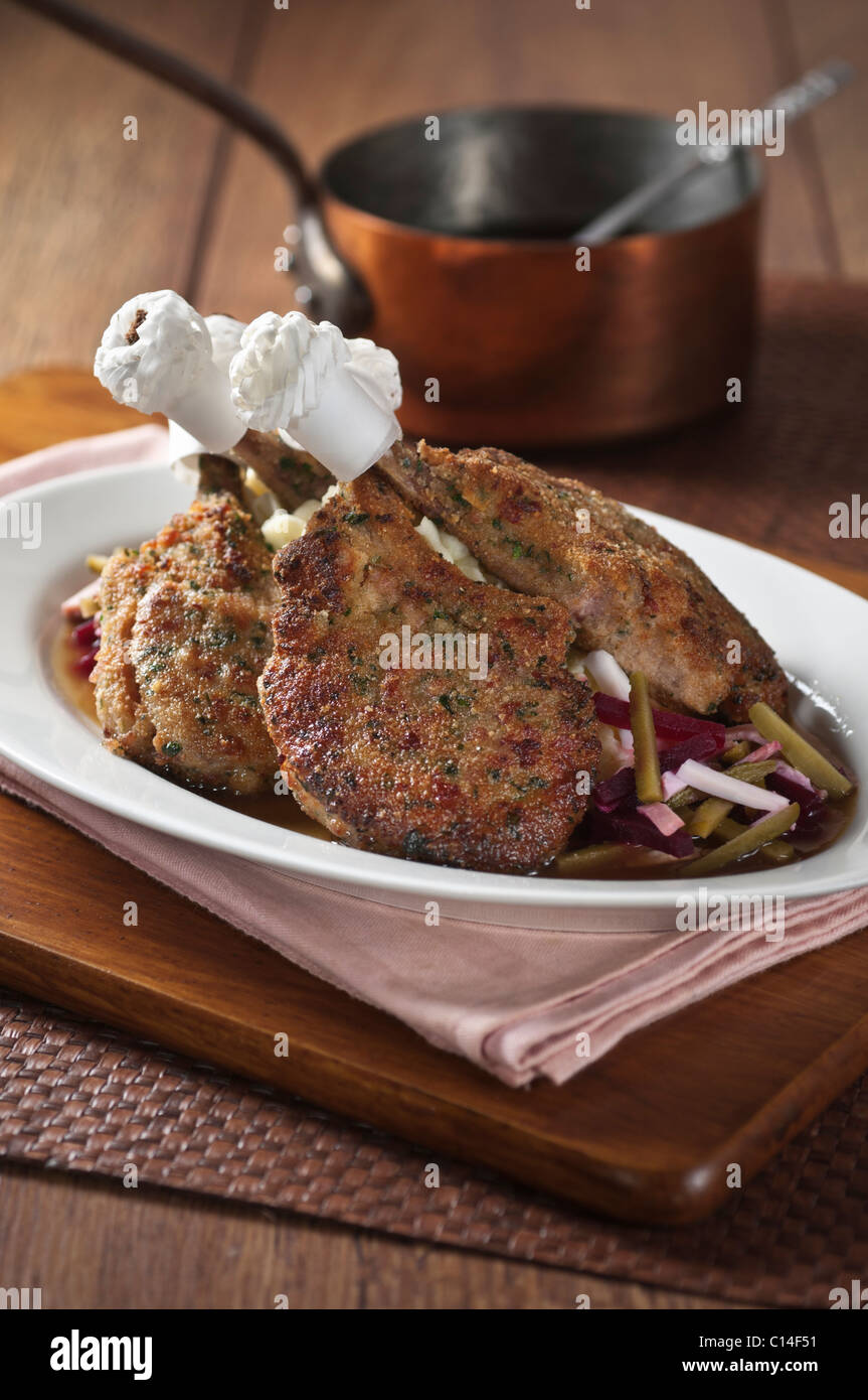 Lamb cutlets Reform.Traditional dish UK Stock Photo Alamy