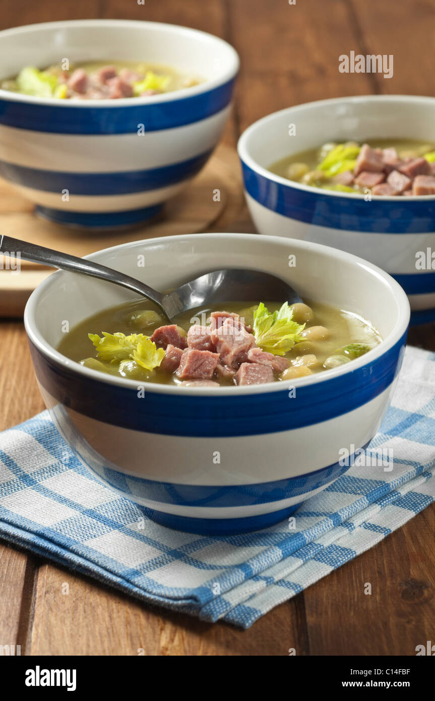 Pea and ham soup Stock Photo Alamy
