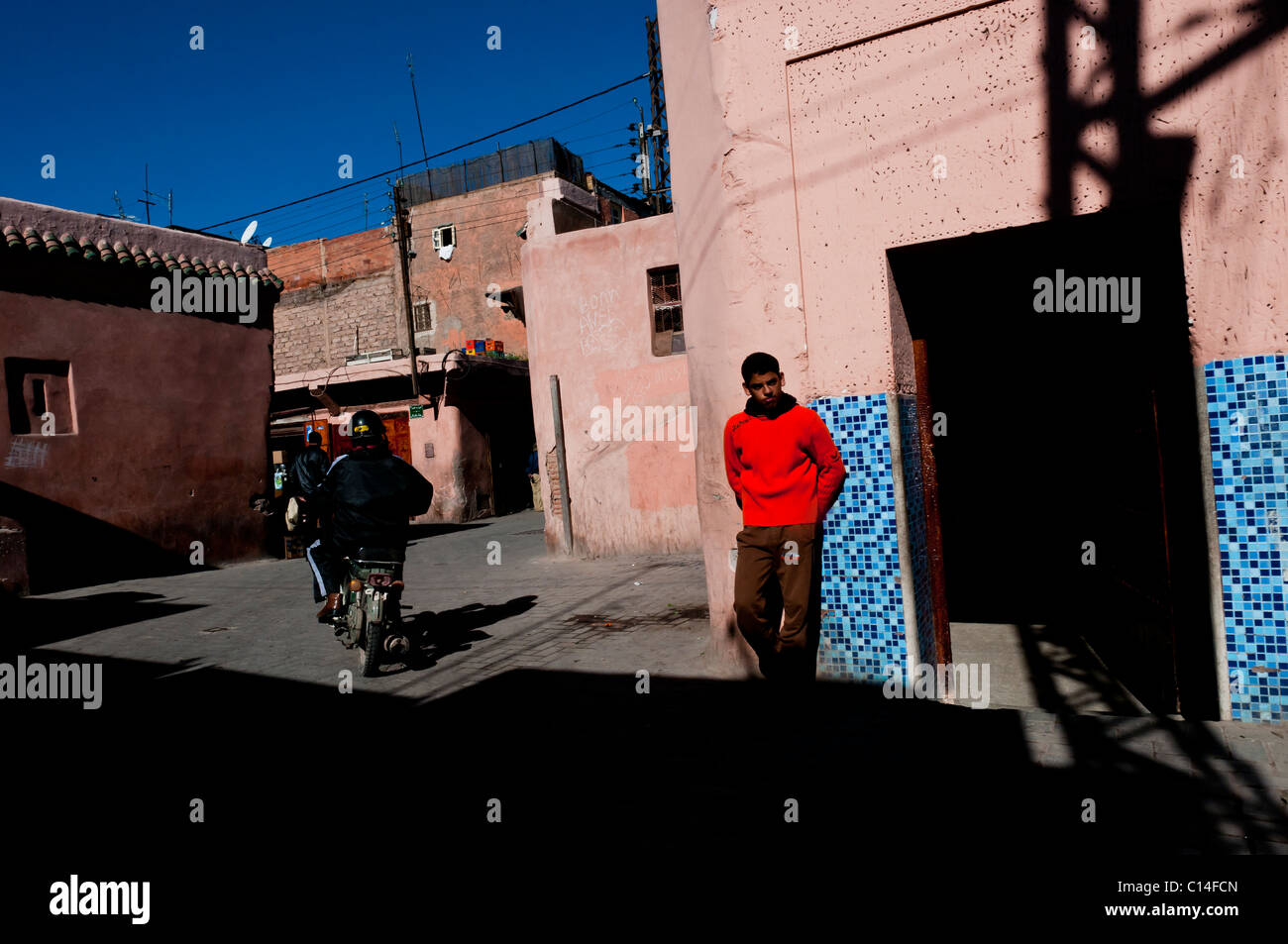 Every day life inside the Medina of Marrakesh, Morocco, Northern Africa Stock Photo