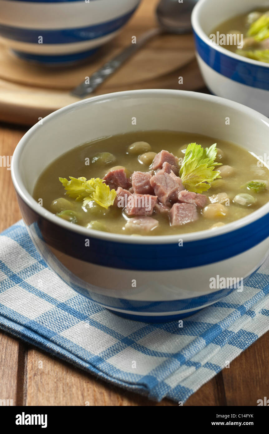 Pea and ham soup Stock Photo Alamy