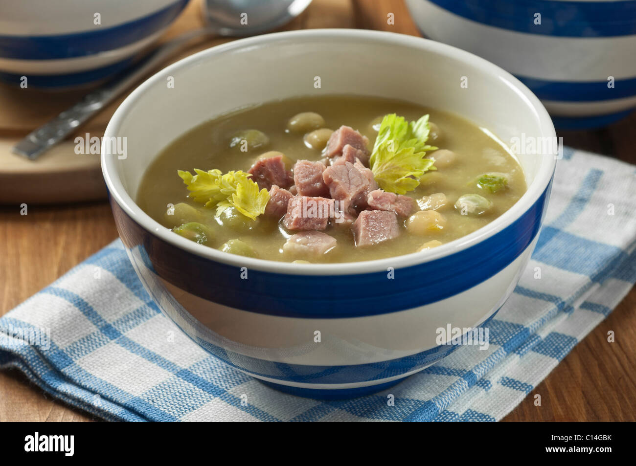 Pea and ham soup Stock Photo Alamy