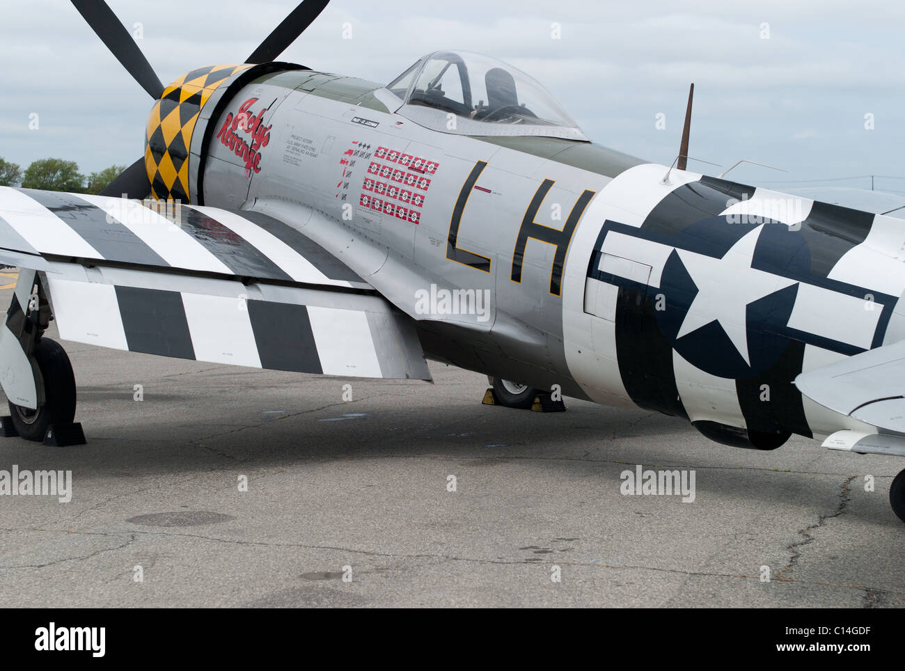 P-47 THUNDERBOLT FIGHTER-BOMBER WW2 VINTAGE FIGHTER PLANE REPUBLIC FIELD LONG ISLAND NEW YORK USA Stock Photo