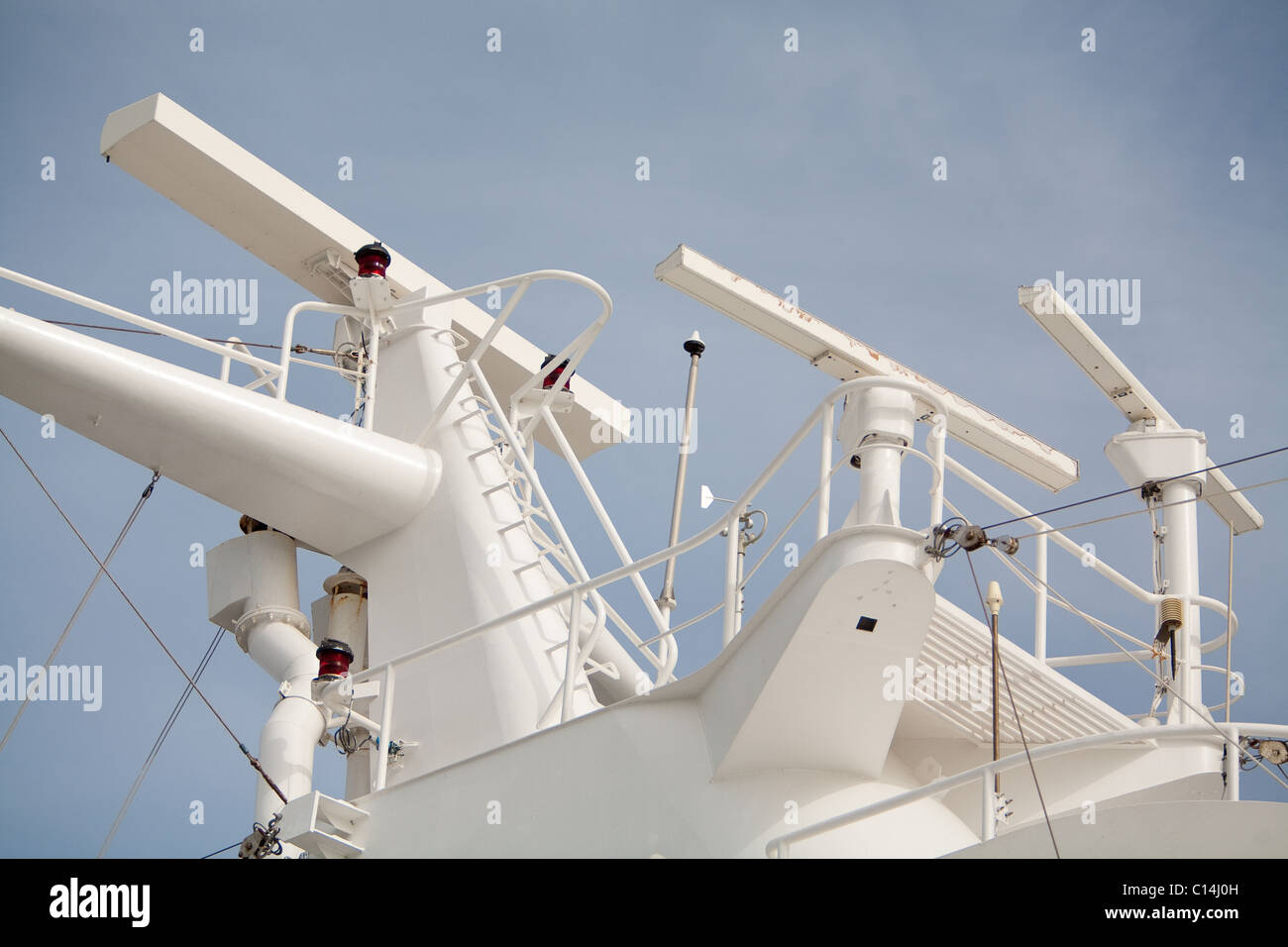 Passenger ship Radar scanners Stock Photo Alamy