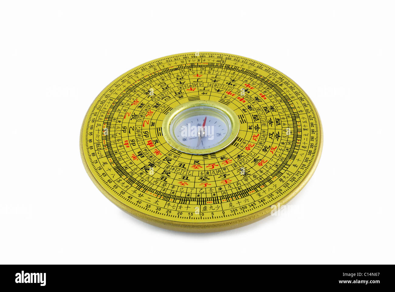 Chinese compass closeup with chinese character Stock Photo