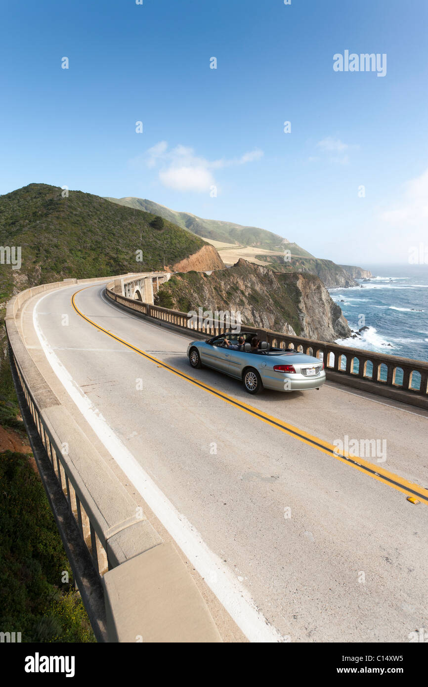 Convertible on pacific coast highway hires stock photography and