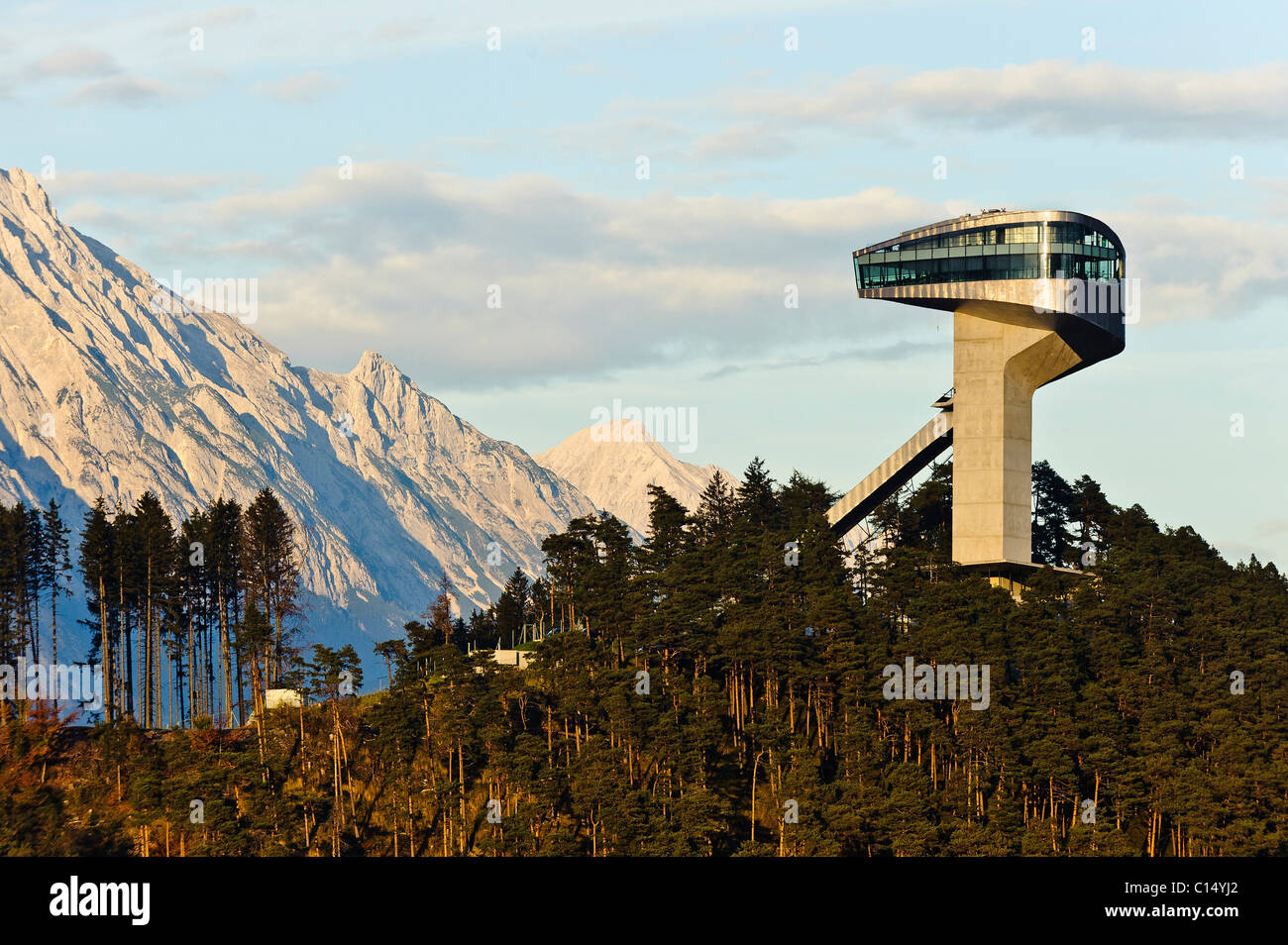 The Olympic ski jump in Innsbruck designed by Zaha Hadid Stock Photo