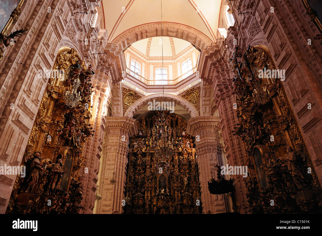 Interior of Iglesia de Santa Prisca in Taxco, Guerrero State, Mexico Stock  Photo - Alamy