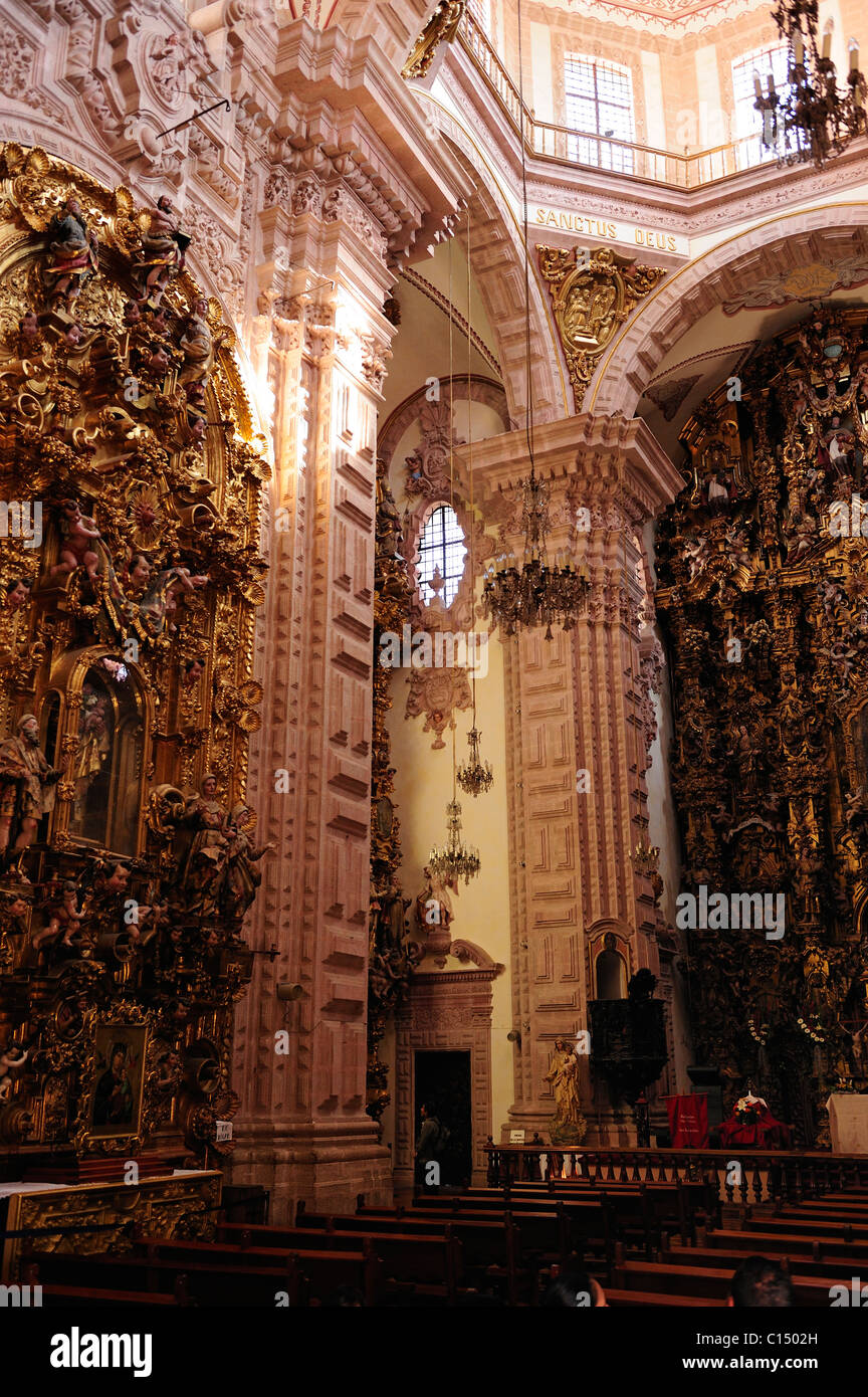 Interior of Iglesia de Santa Prisca in Taxco, Guerrero State, Mexico ...