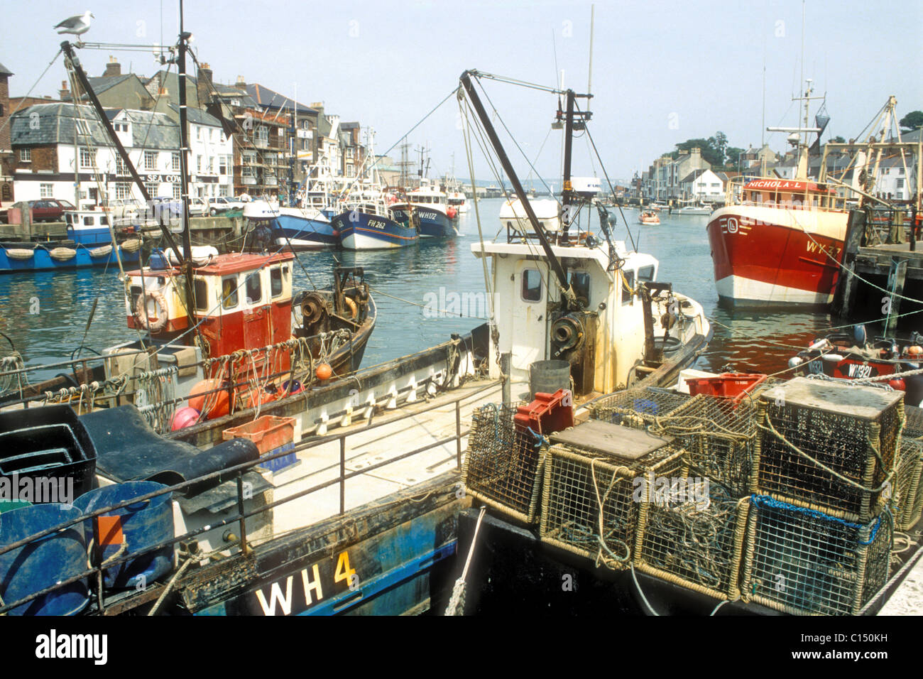 Fishing vessels at Weymouth Harbour, Dorset, England UK Stock Photo